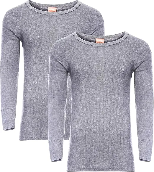 Heatwave® Pack of 2 Men's Thermal Long Sleeve Top, Warm Underwear Baselayer