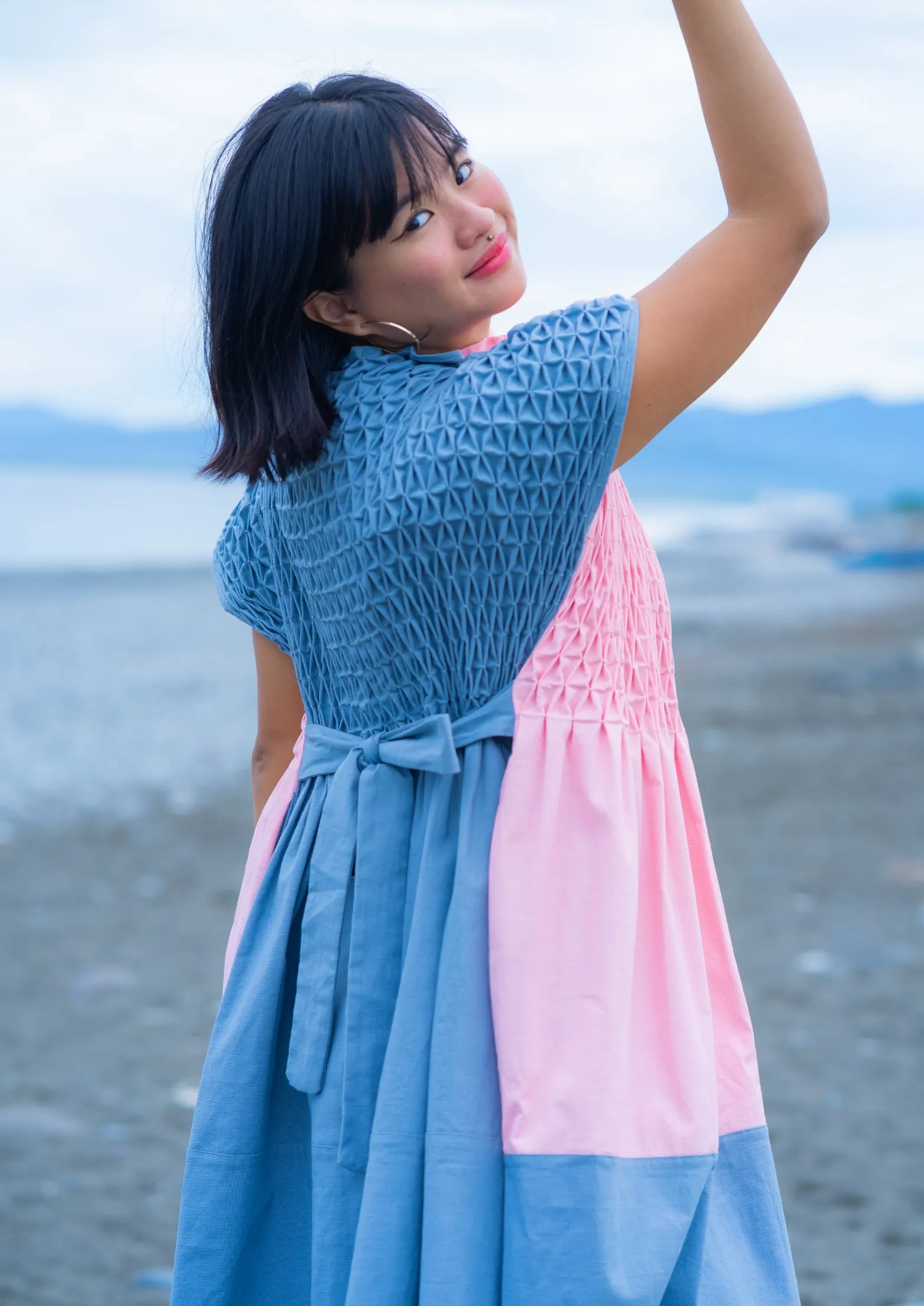 inez bicolor - pink & gray