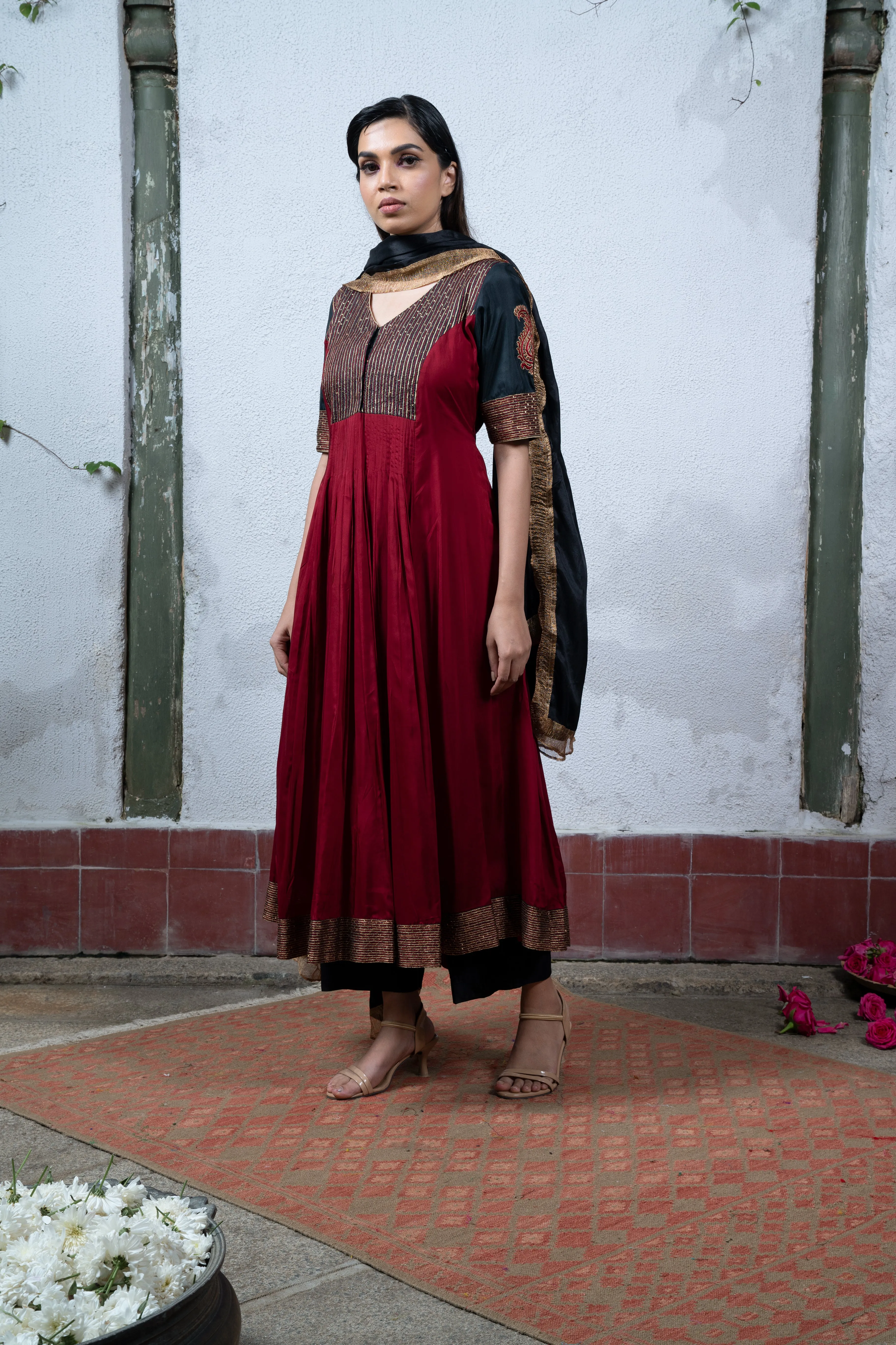 Jaji: Red and Black Salwar