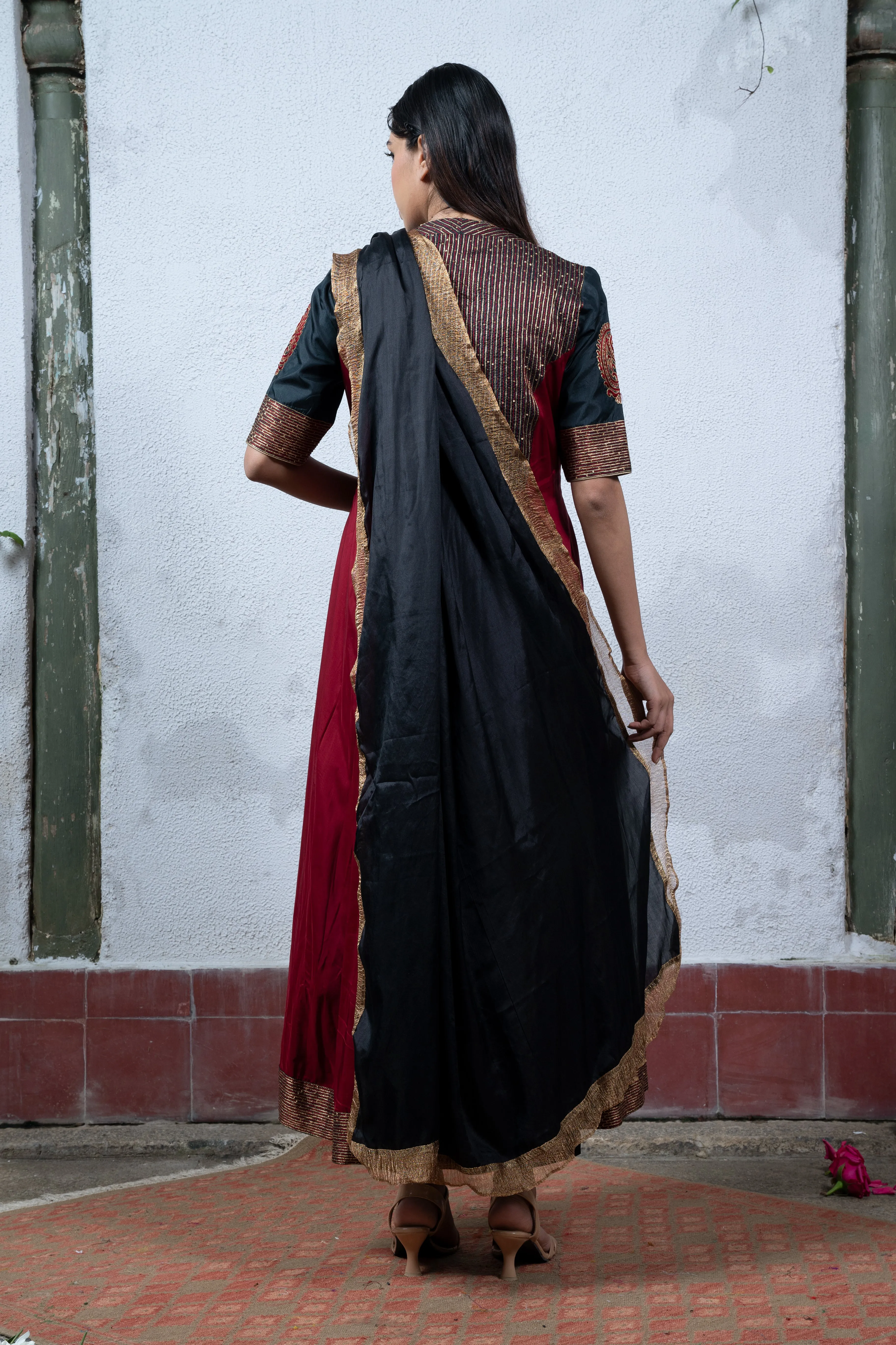 Jaji: Red and Black Salwar