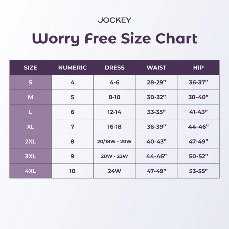 Jockey Worry Free Cotton Period Brief Black