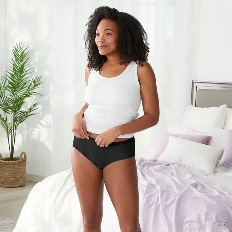 Jockey Worry Free Cotton Period Hipster Black