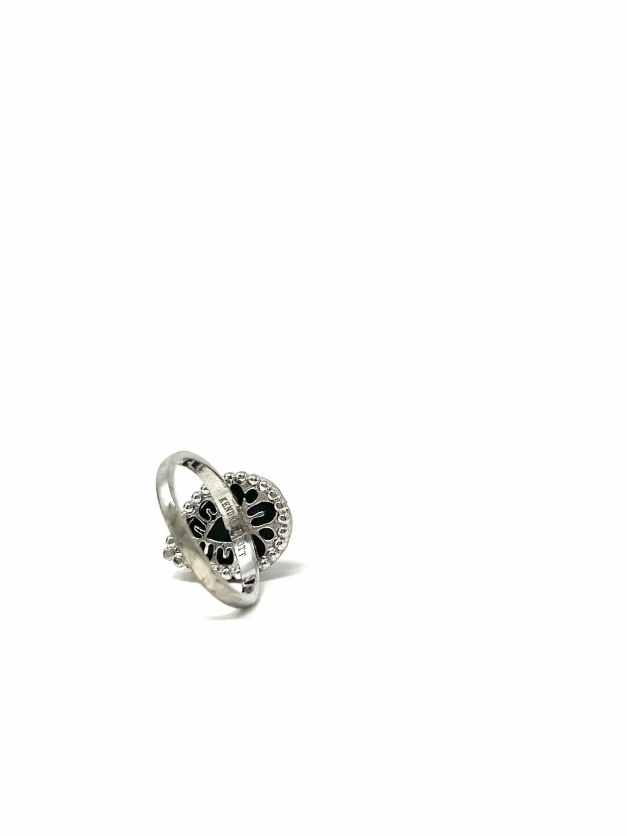Kendra Scott Size 5.25 Silver/Gray Teardrop Druzy Jewelry Ring