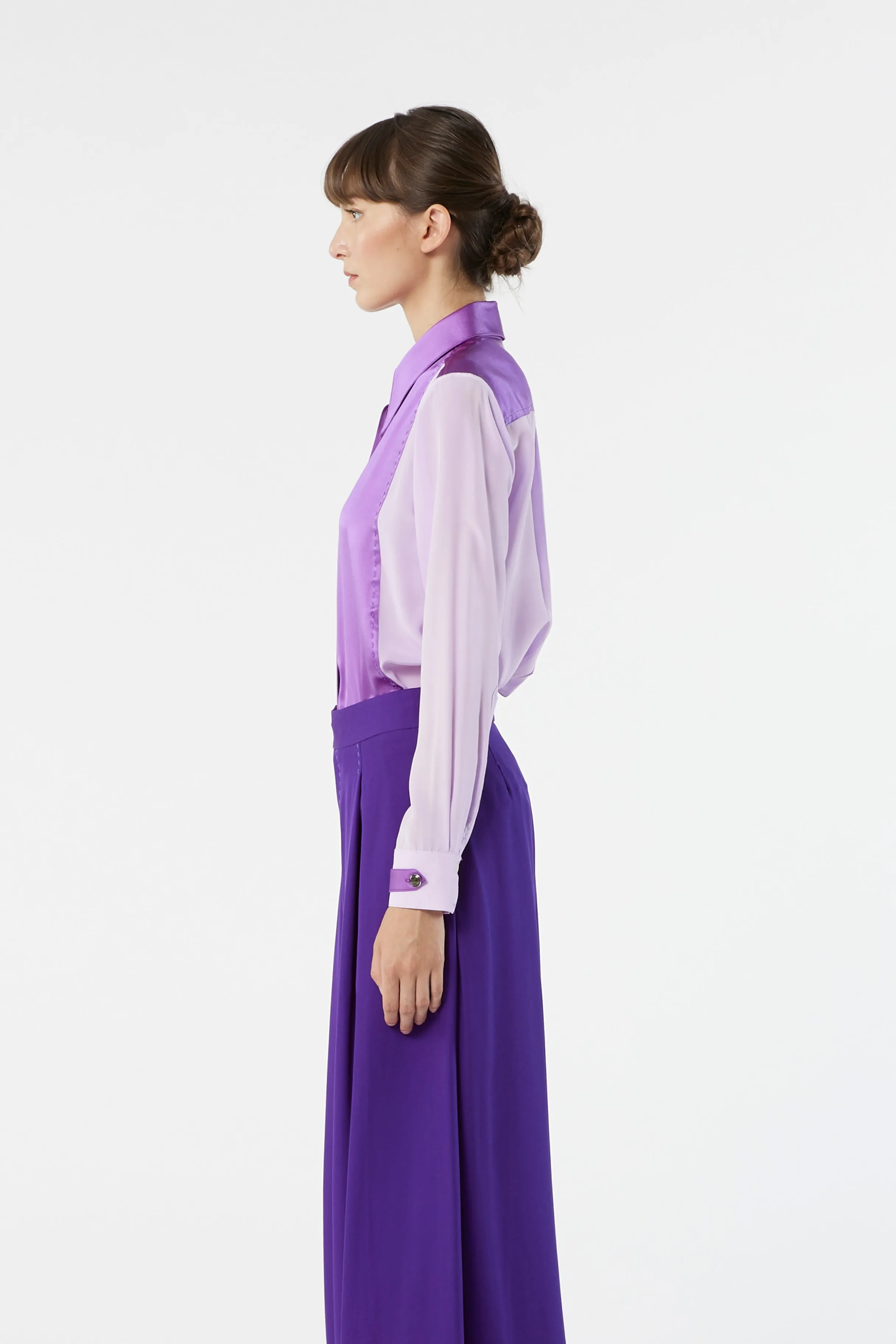 LOCK purple - silk shirt