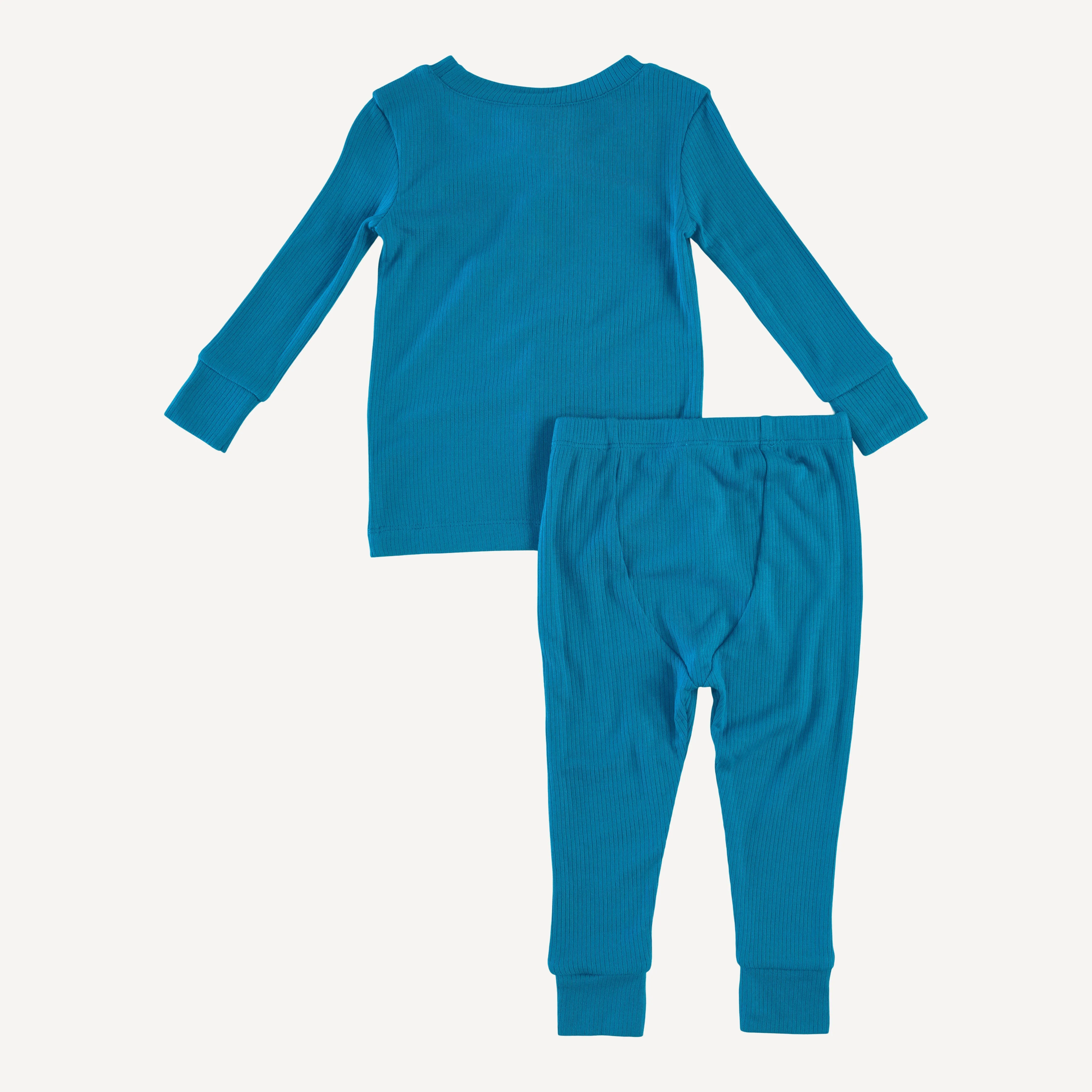 long sleeve crew neck pj set | sapphire | modal skinny rib