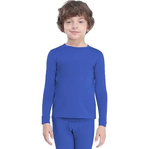 MANCYFIT Thermal Tops for Boys Fleece Lined Underwear Long Sleeve Undershirts Baselayer