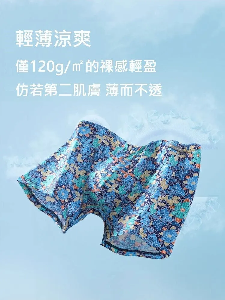 Men's Dry-Fast Polyamide Chinese Artistic Printed Trunks Underwear