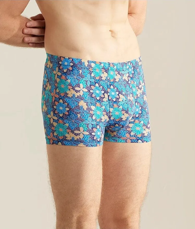 Men's Dry-Fast Polyamide Chinese Artistic Printed Trunks Underwear