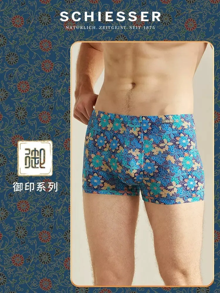 Men's Dry-Fast Polyamide Chinese Artistic Printed Trunks Underwear