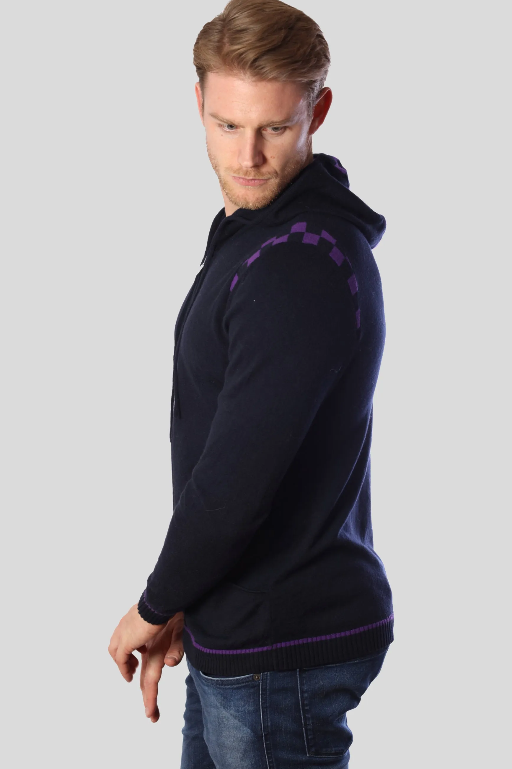 Men's Merino and Cotton Checker Print Tracksuit