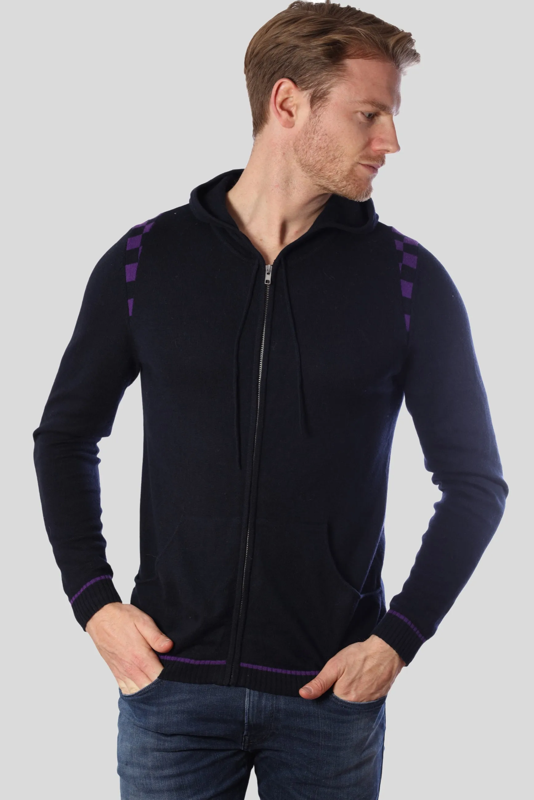 Men's Merino and Cotton Checker Print Tracksuit