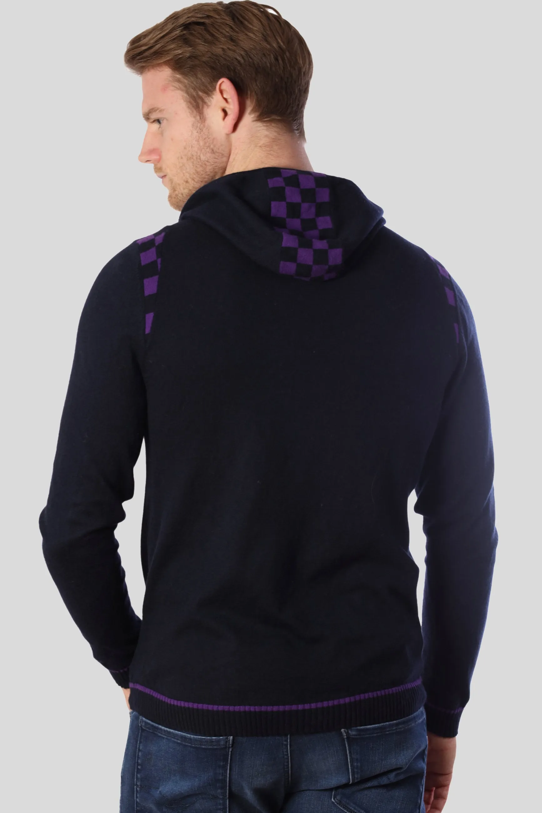 Men's Merino and Cotton Checker Print Tracksuit