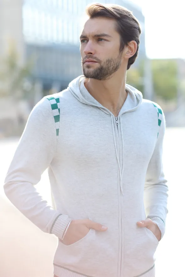 Men's Merino and Cotton Checker Print Tracksuit