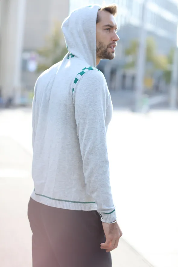 Men's Merino and Cotton Checker Print Tracksuit