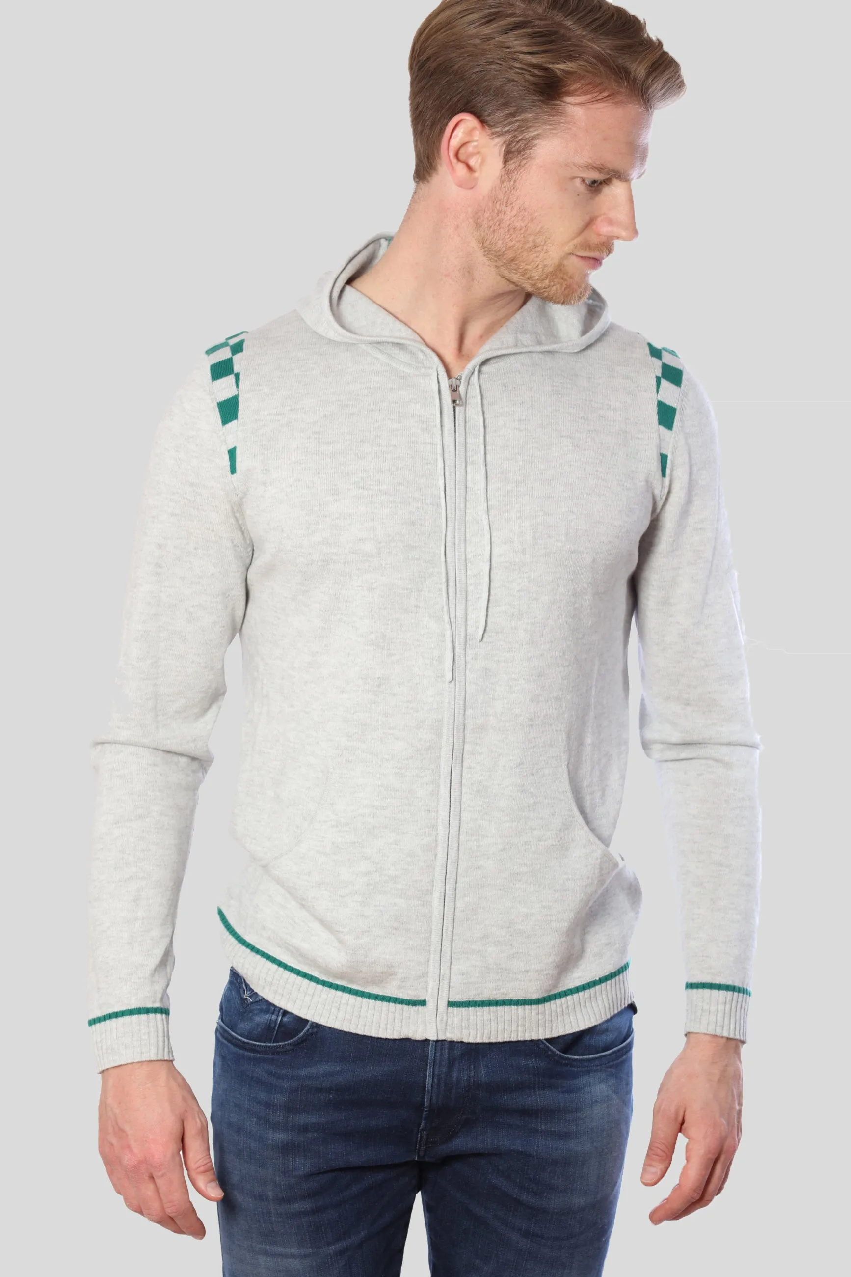 Men's Merino and Cotton Checker Print Tracksuit