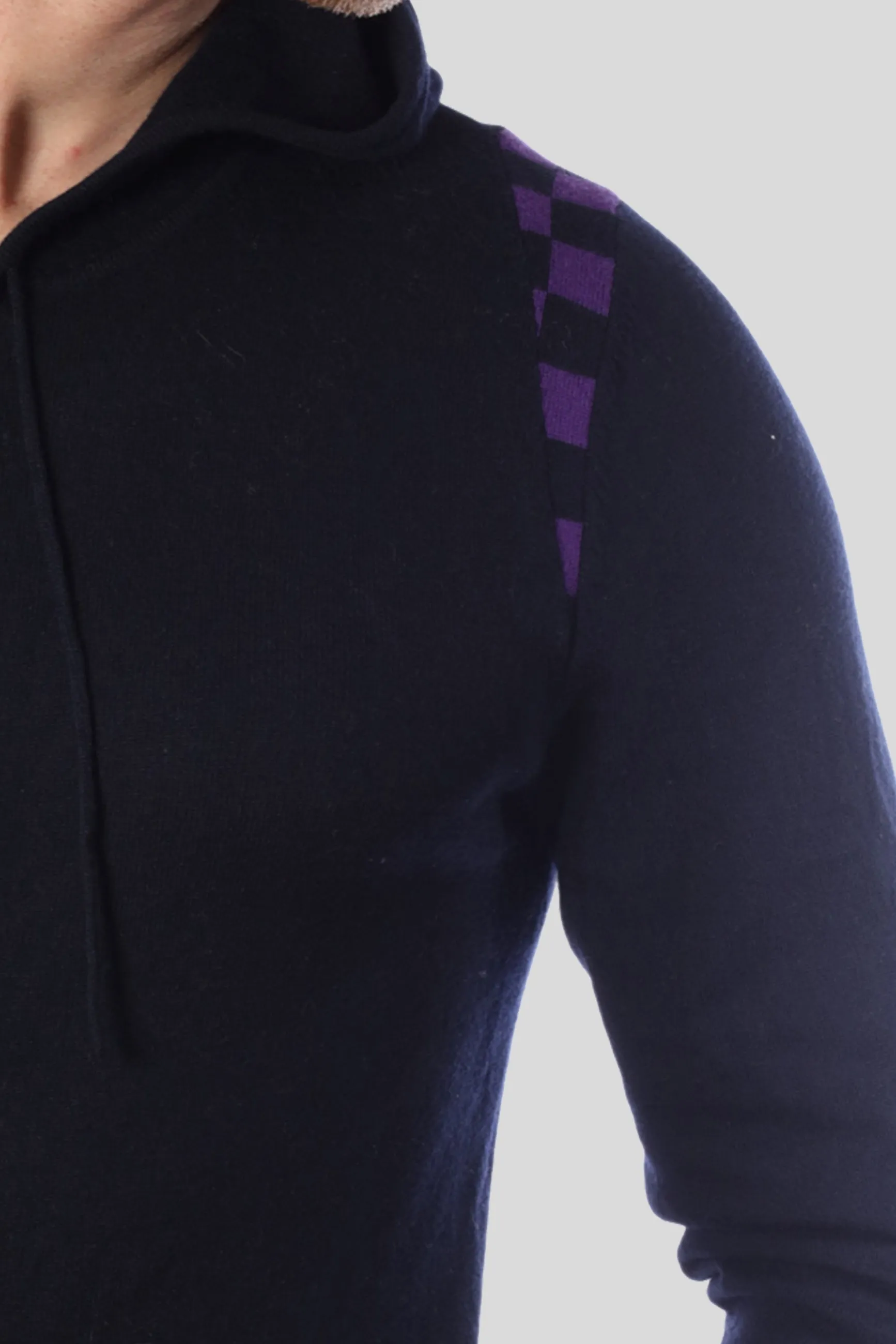 Men's Merino and Cotton Checker Print Tracksuit