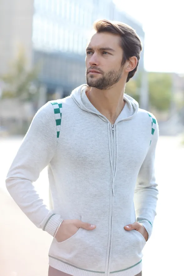 Men's Merino and Cotton Checker Print Tracksuit