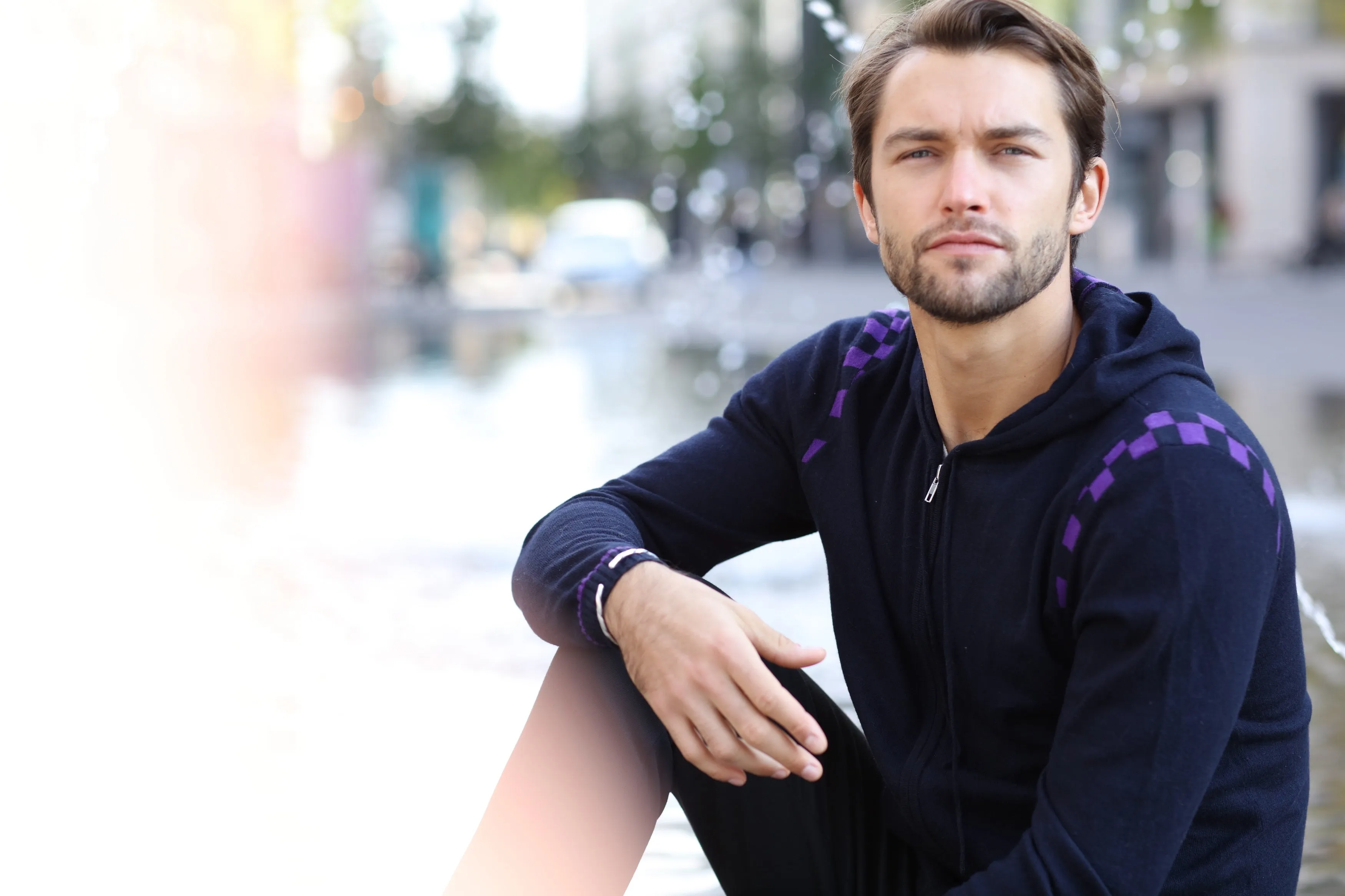 Men's Merino and Cotton Checker Print Tracksuit