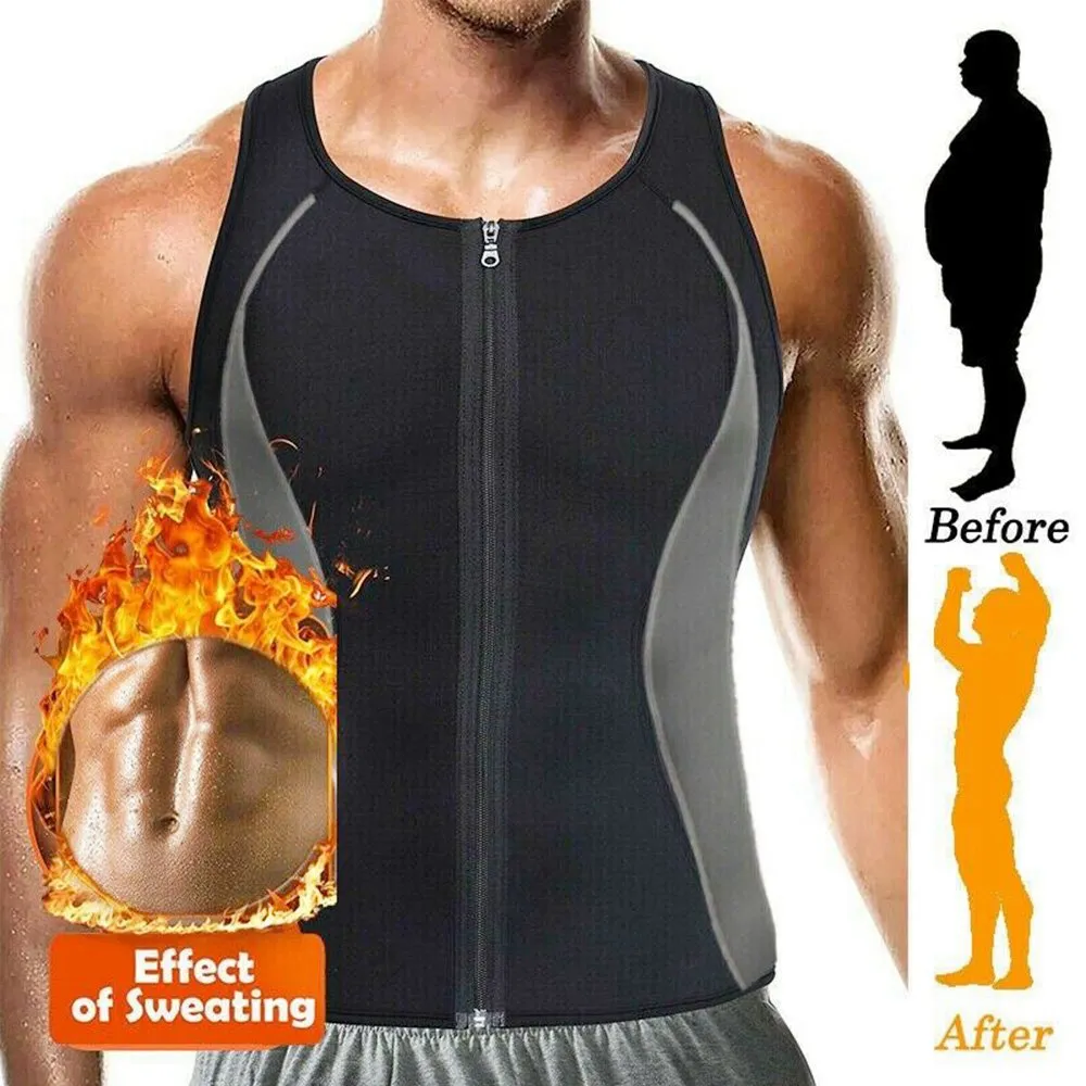 Men's Slim Body Shaper Neoprene Sweat Vest Sauna Suit