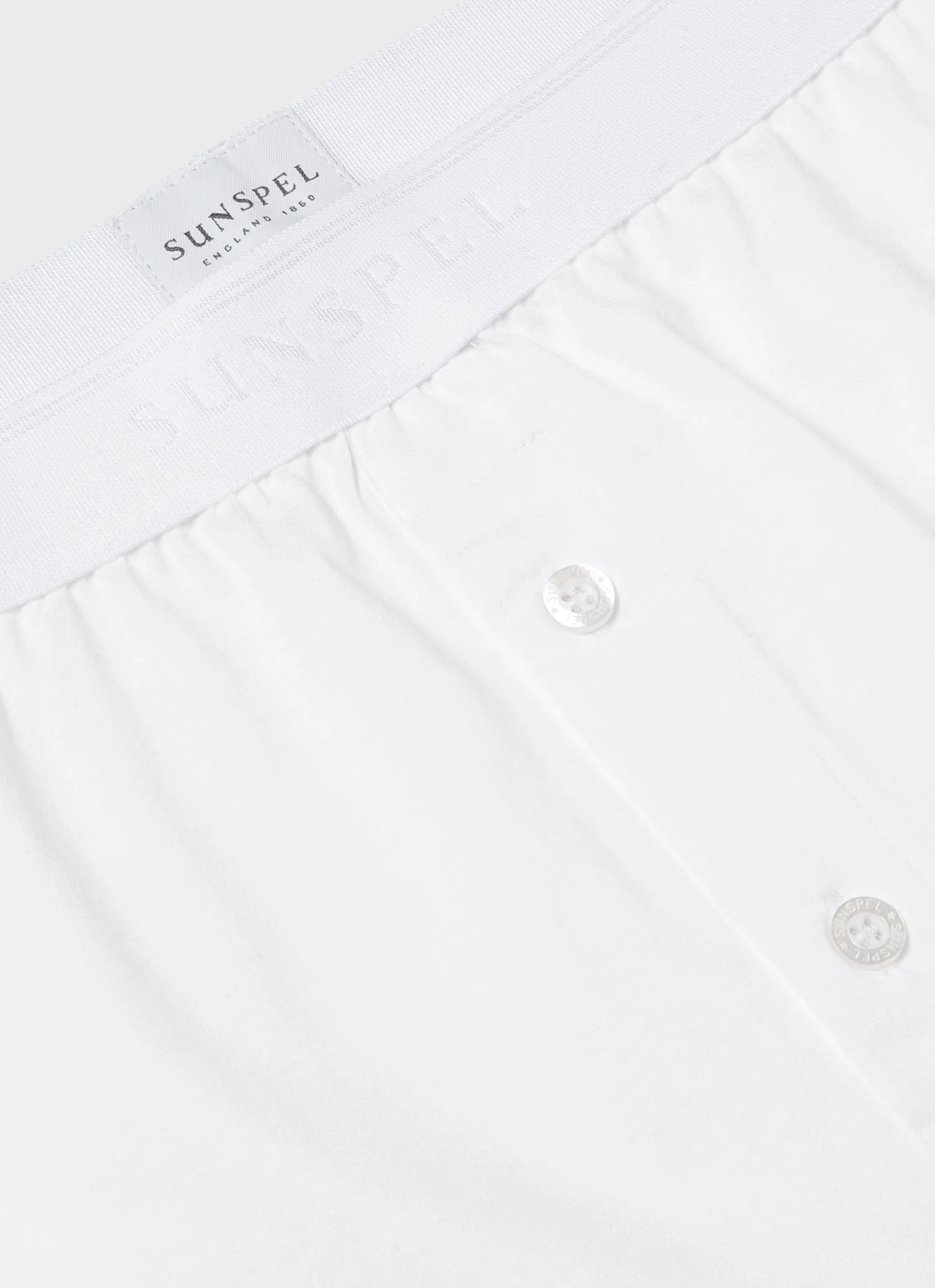 Men's Superfine Cotton Two-Button Boxer Briefs in White