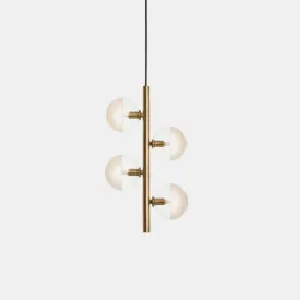 Modern Half Frosted Sphere Vertical Pendant Light