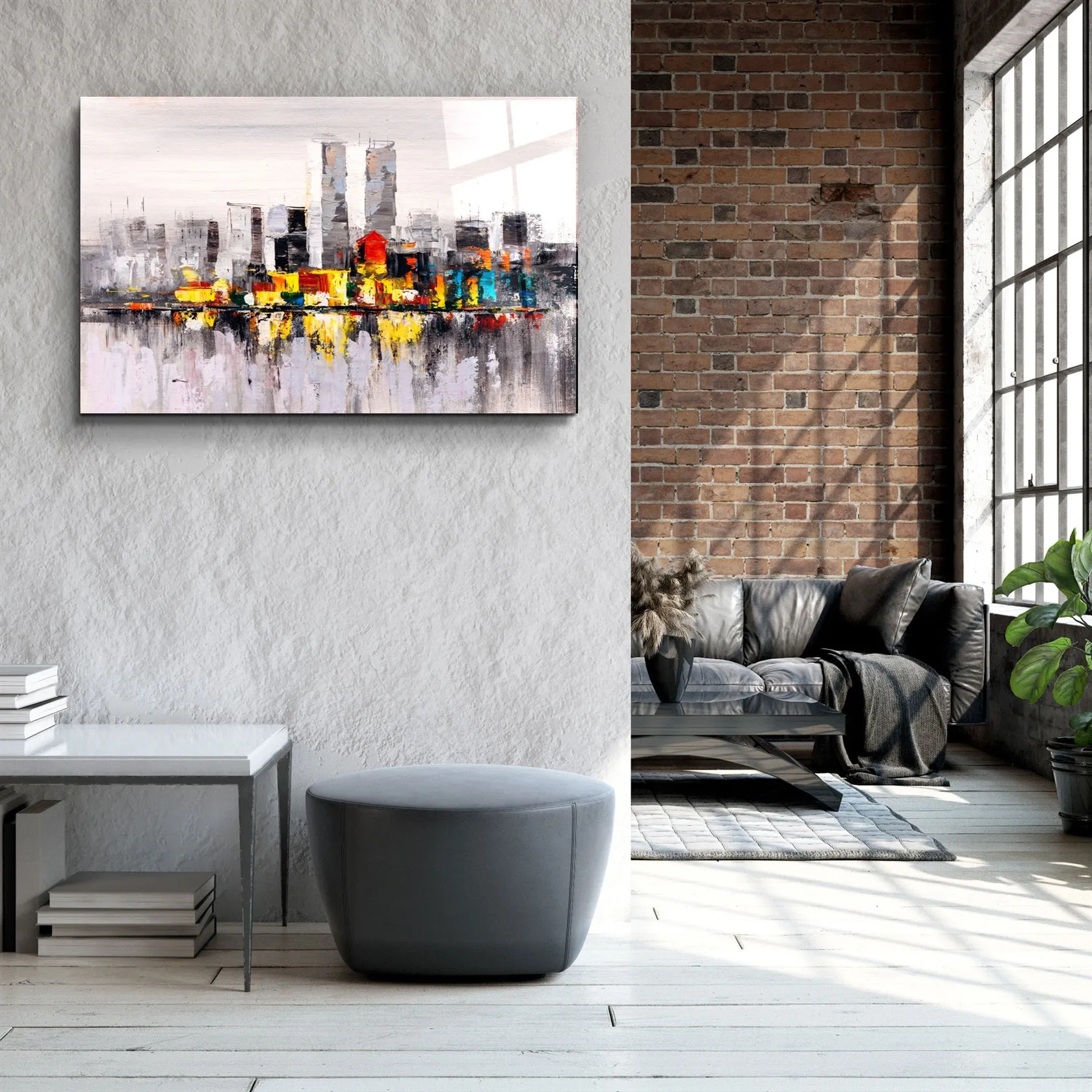 ・"Abstract City"・Glass Wall Art
