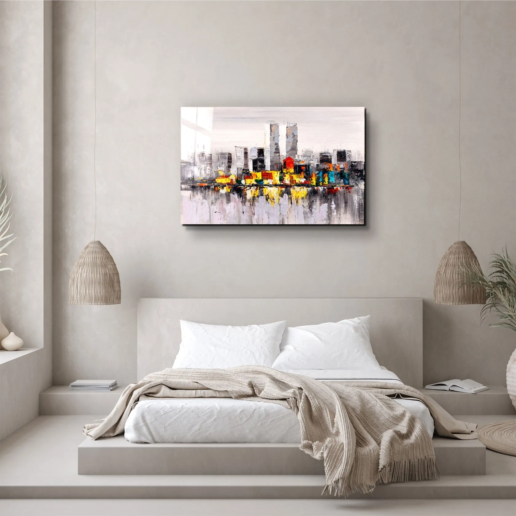 ・"Abstract City"・Glass Wall Art