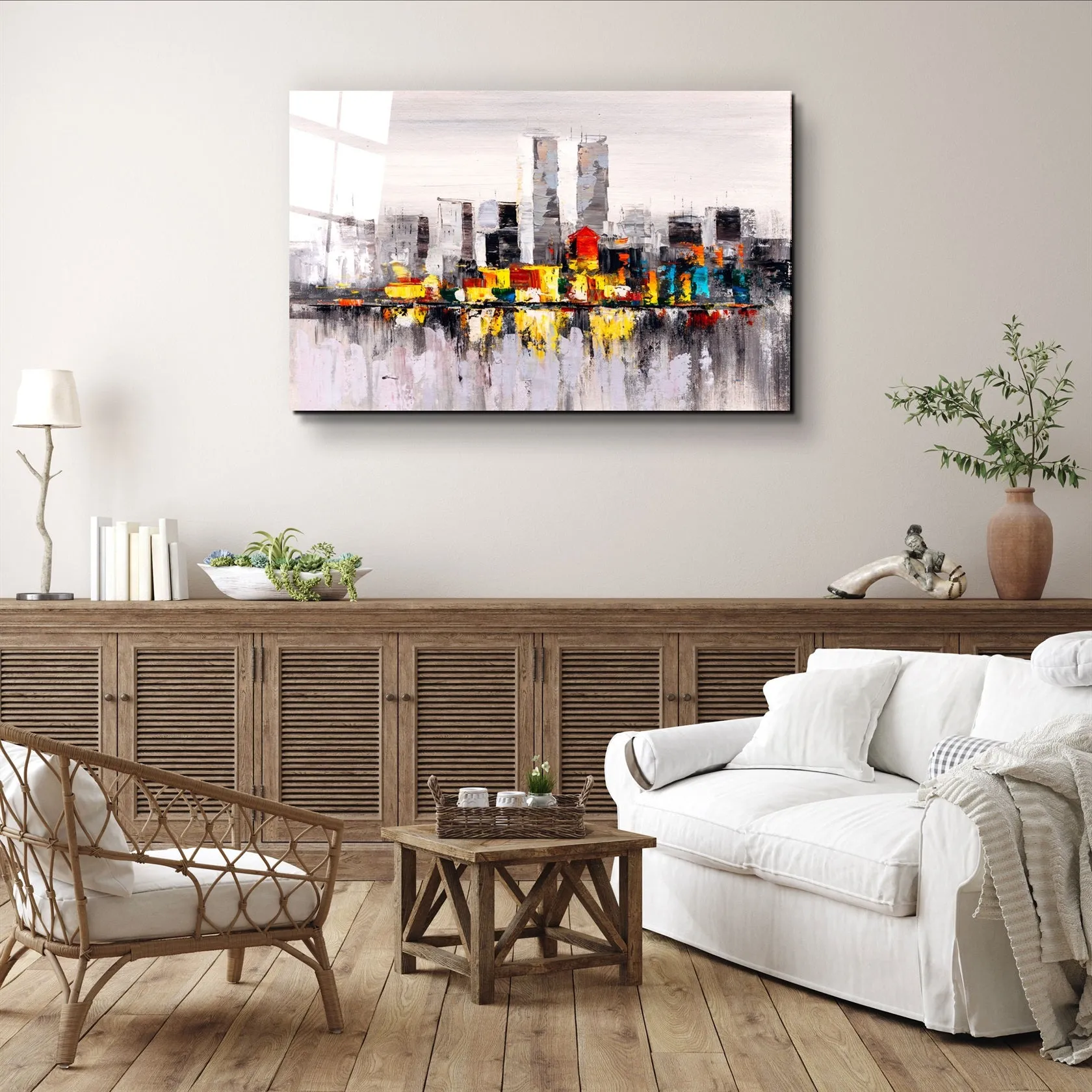 ・"Abstract City"・Glass Wall Art