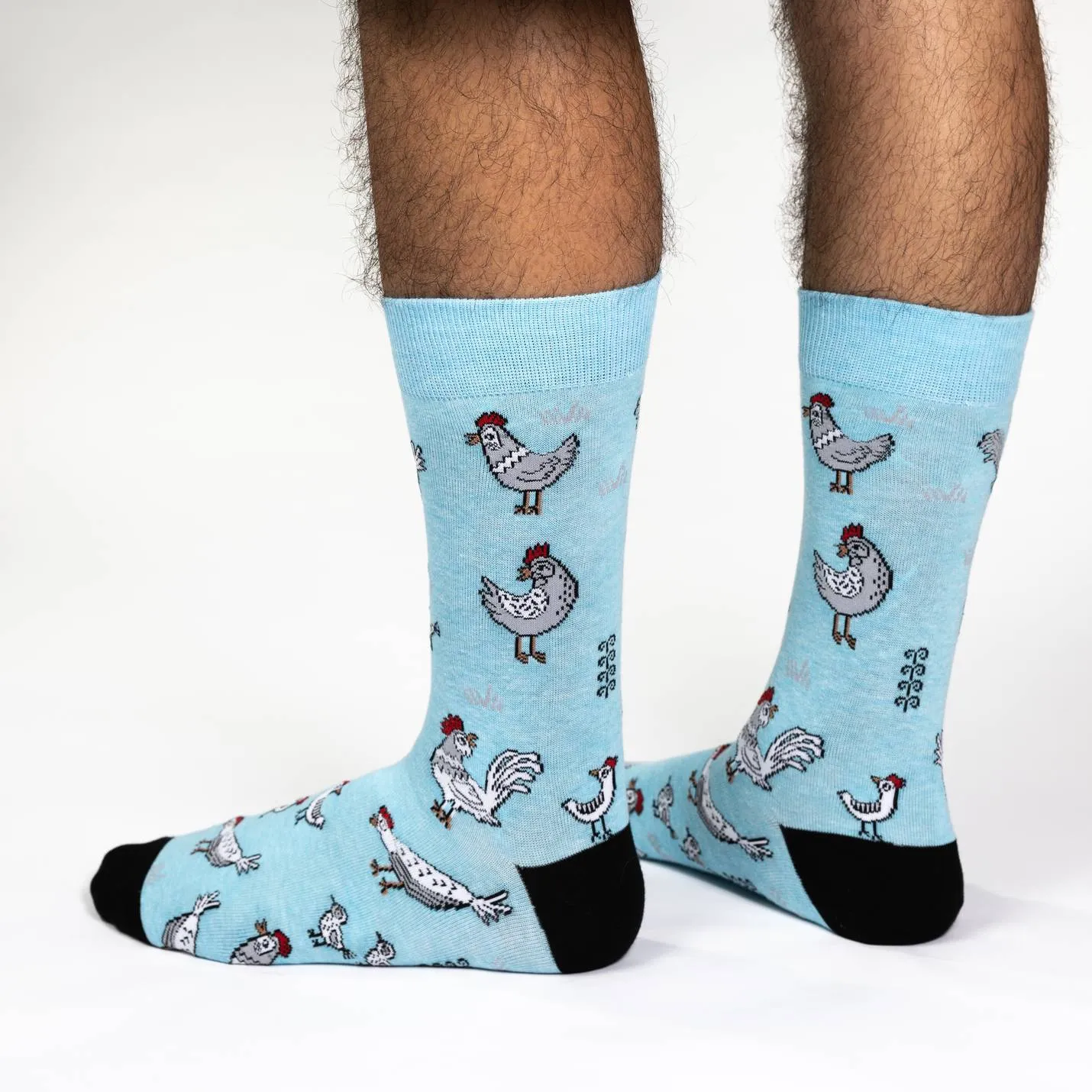 "Chickens" Crew Socks by Good Luck Sock