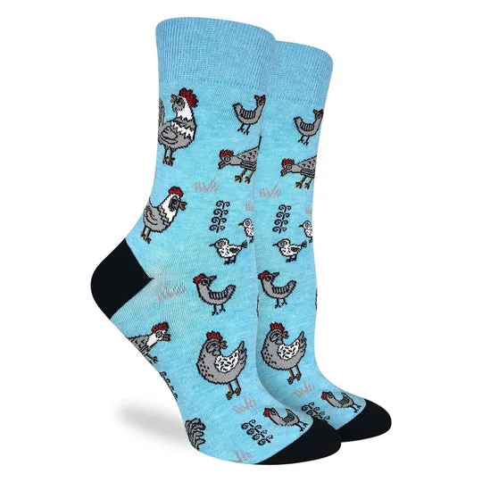 "Chickens" Crew Socks by Good Luck Sock