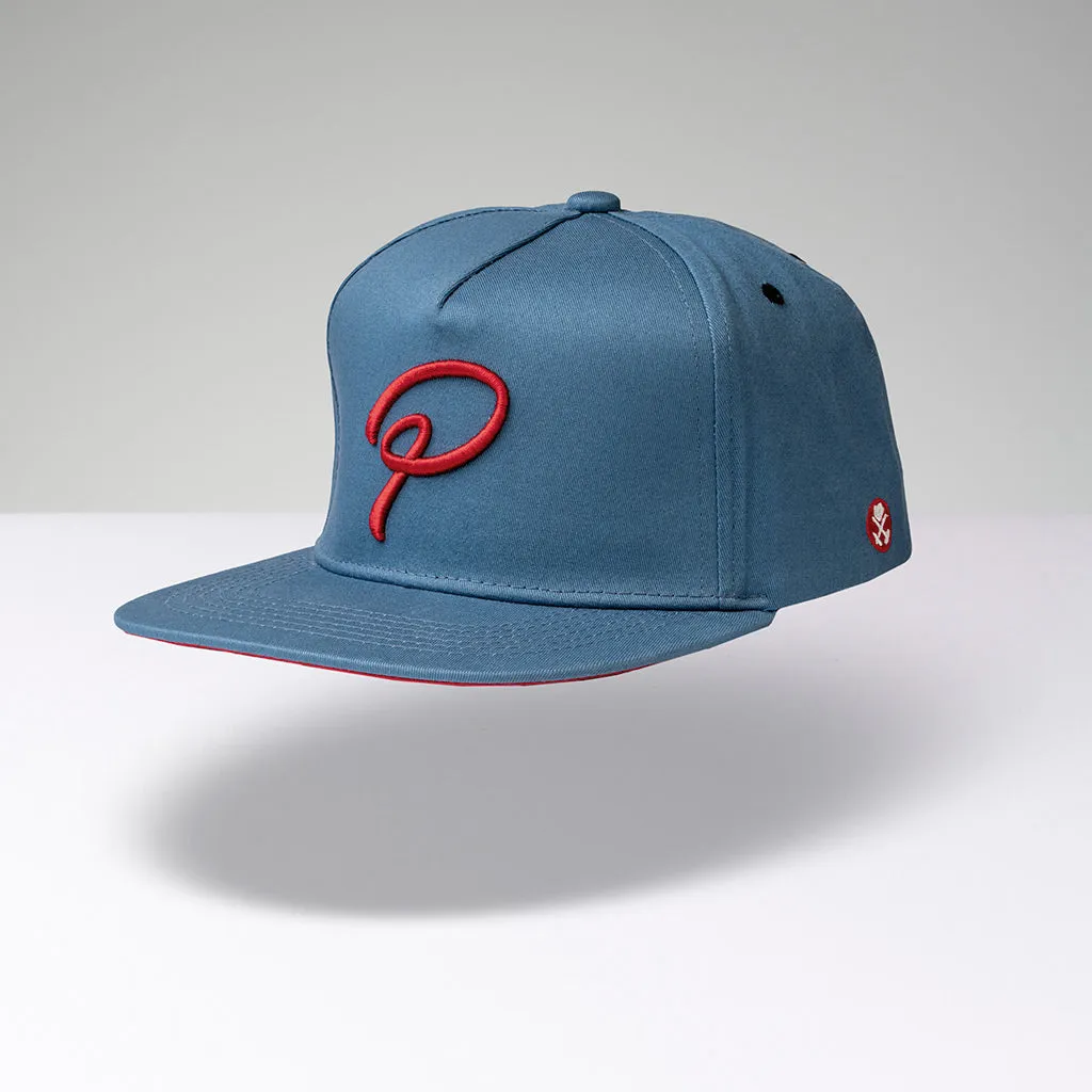 "P" Snapback - Blau Rot