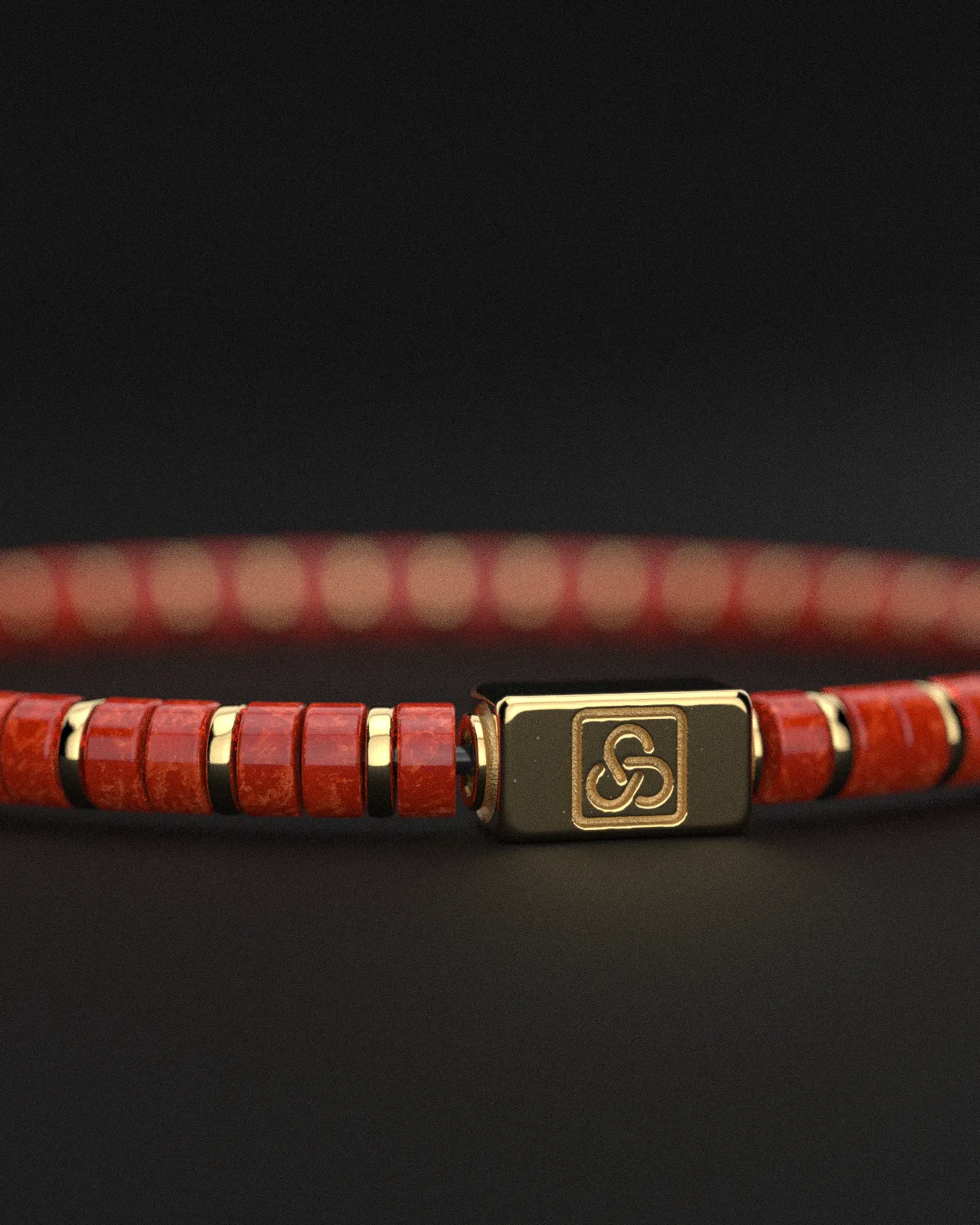 Red Jade Bracelet 4mm | Spacer #2