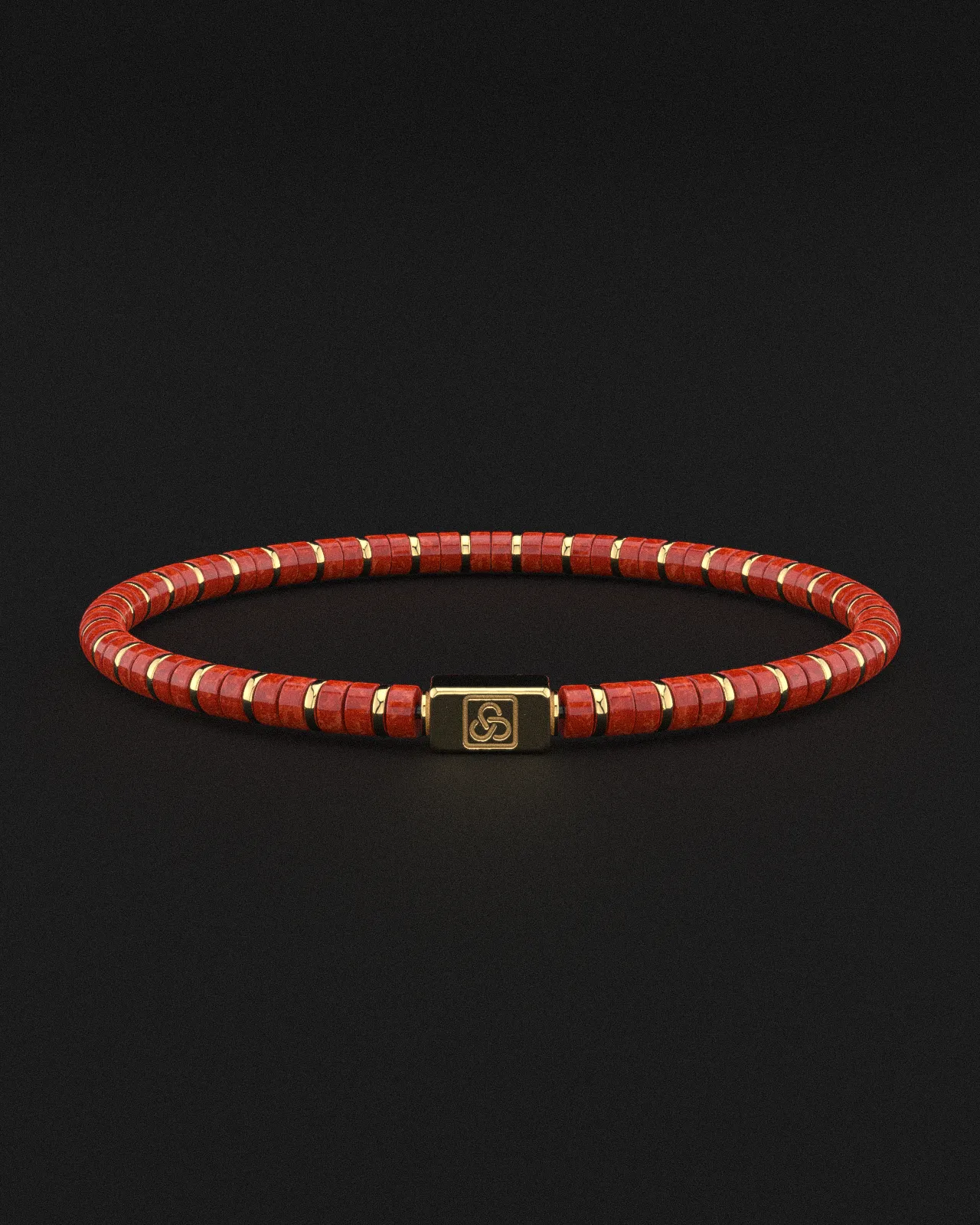 Red Jade Bracelet 4mm | Spacer #2