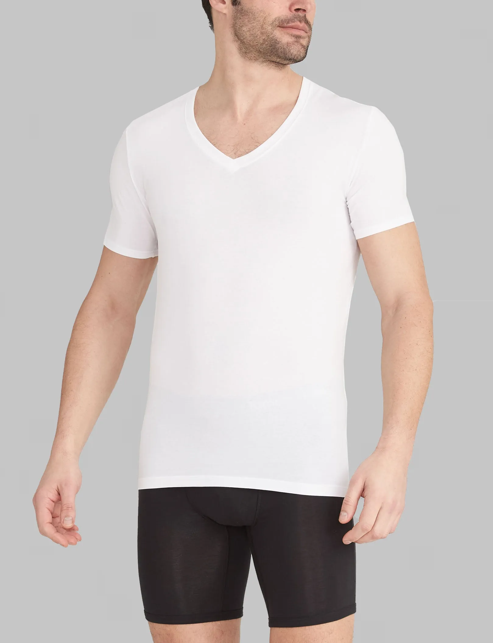 Second Skin Deep V-Neck Stay-Tucked Undershirt (3-Pack)