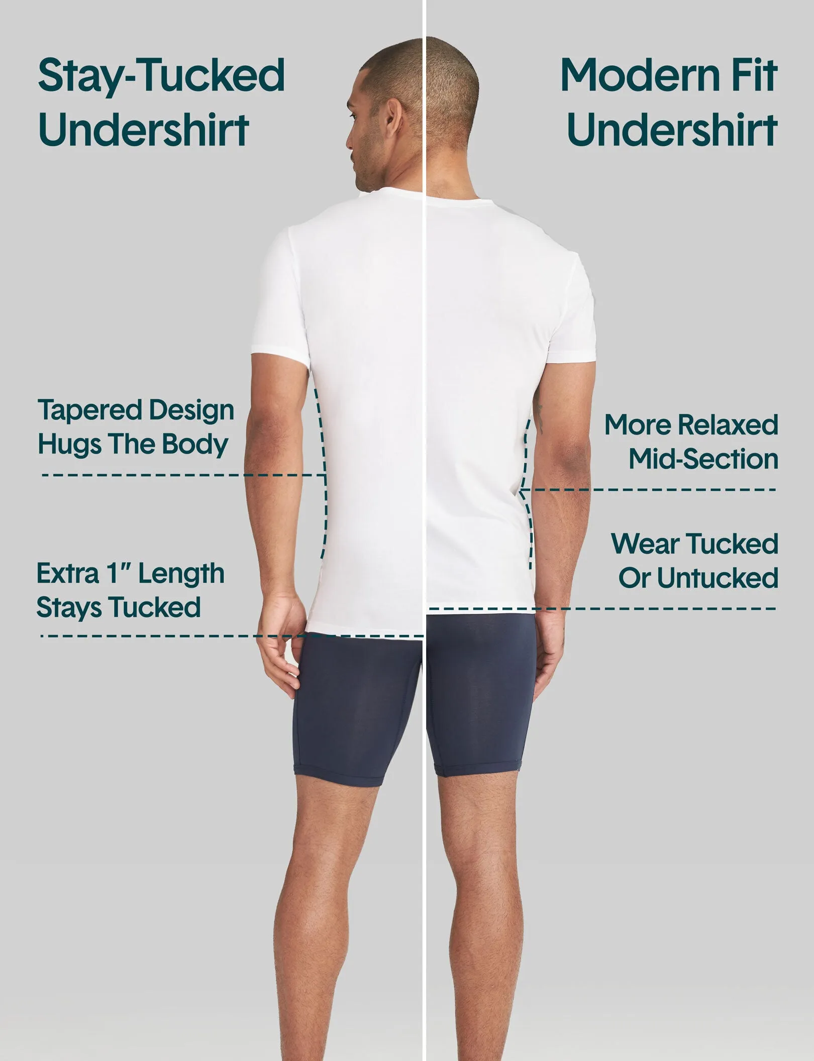 Second Skin Deep V-Neck Stay-Tucked Undershirt (3-Pack)