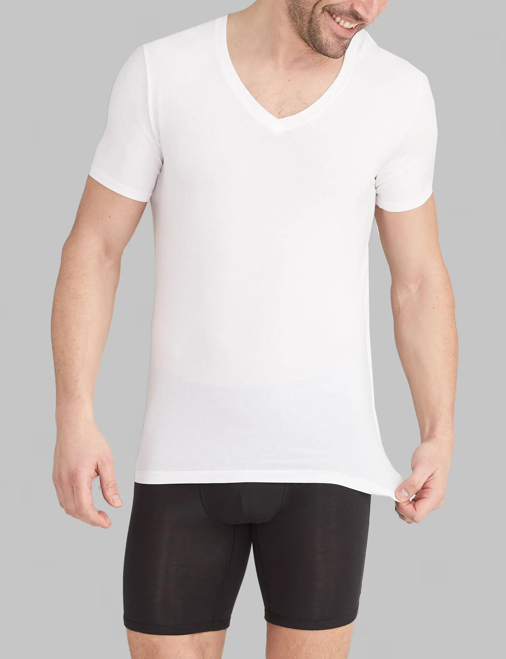 Second Skin Deep V-Neck Stay-Tucked Undershirt (3-Pack)