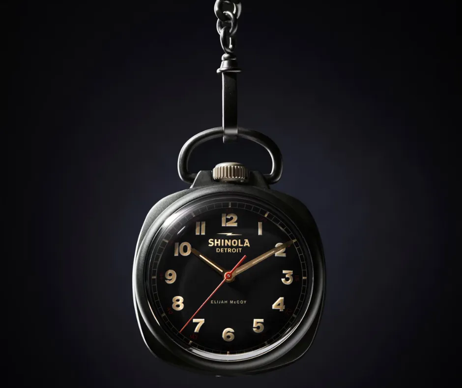 Shinola Elijah McCoy Mechanic Pocket Watch 45mm