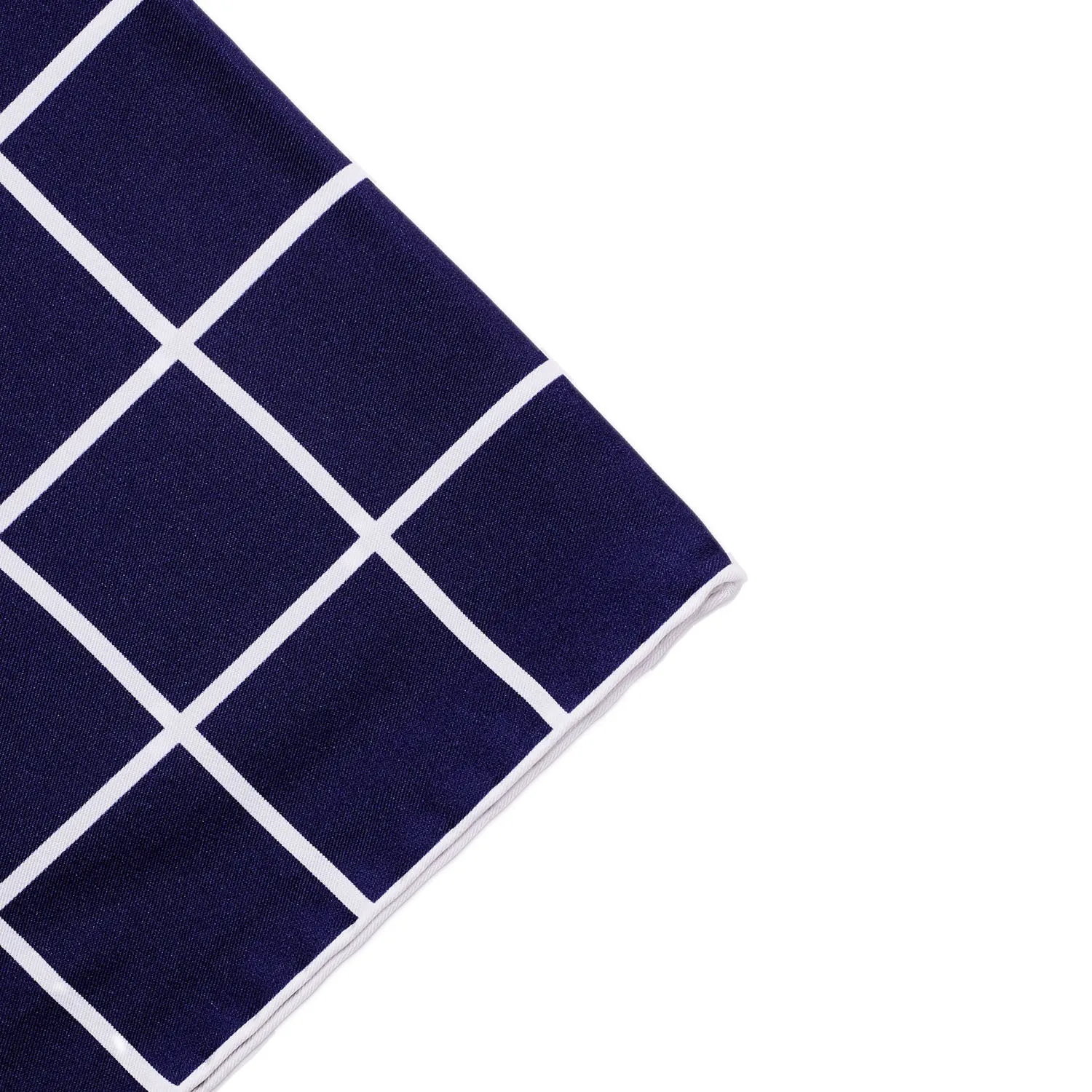 Sovereign Grade Prince of Wales Pocket Square, Navy/White