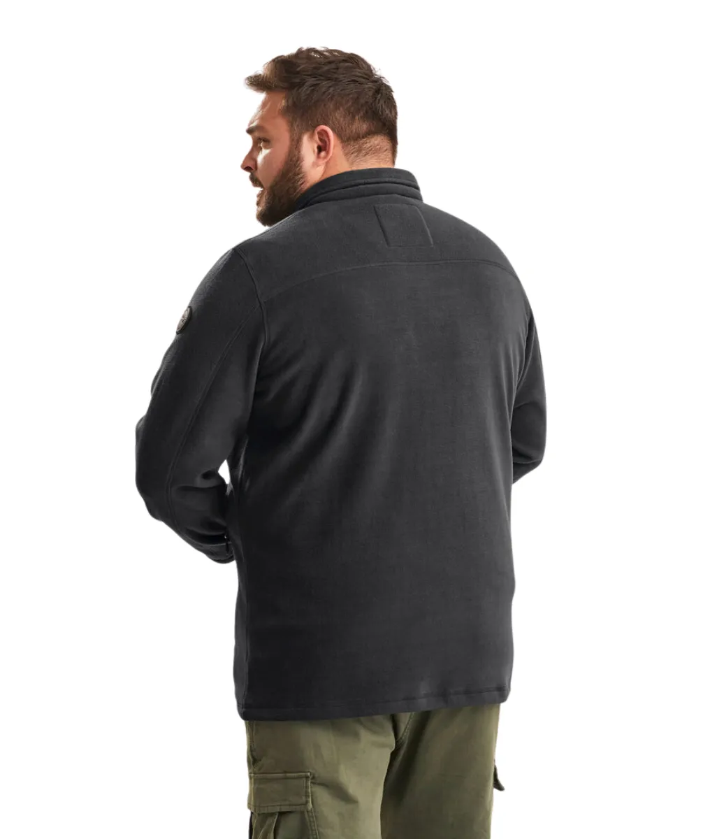 Stoy Earle Mens Plus Size Zip Fleece Jacket Black Sizes 2XL-6XL