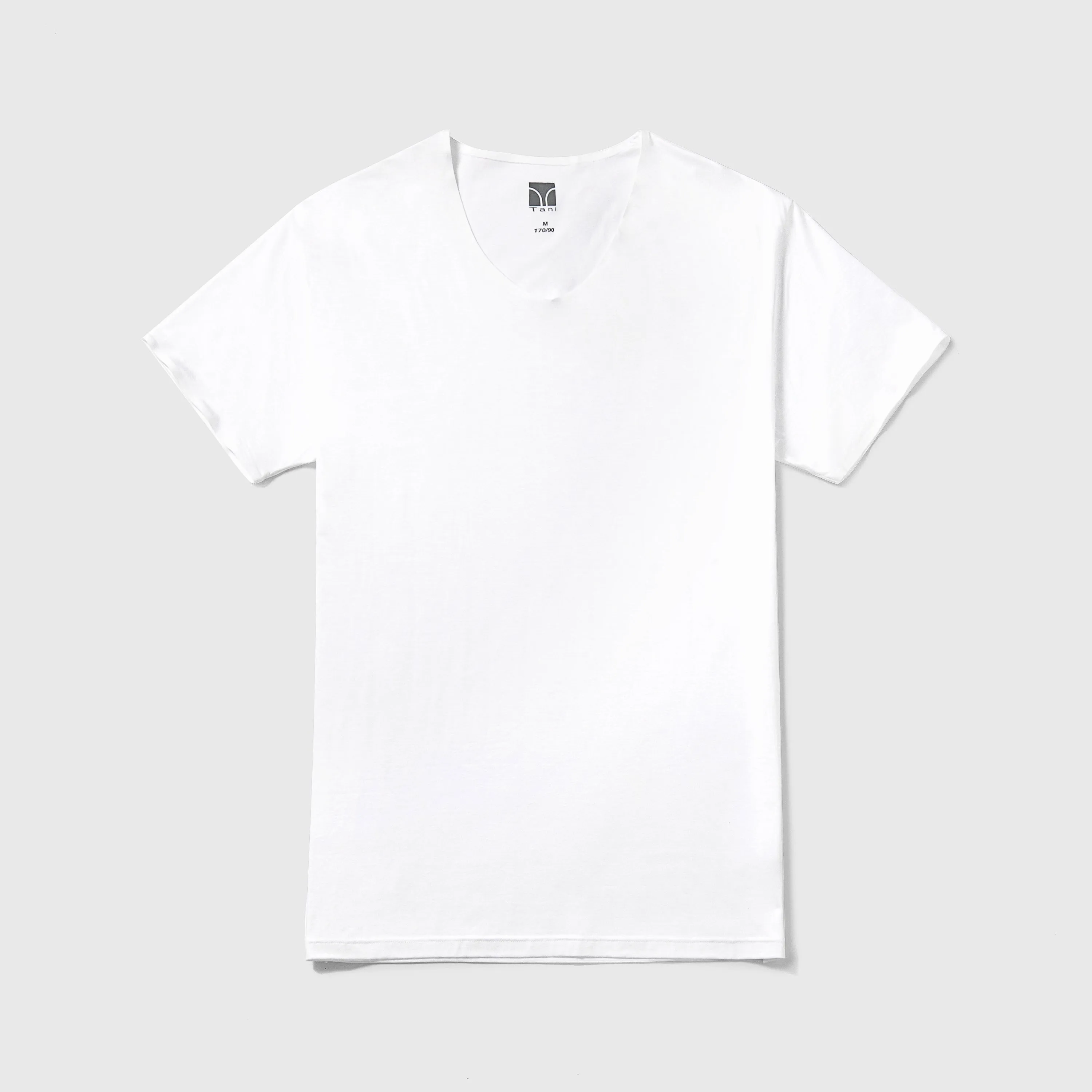 Swiss Cotton Seamless V Neck Short Sleeve Tee