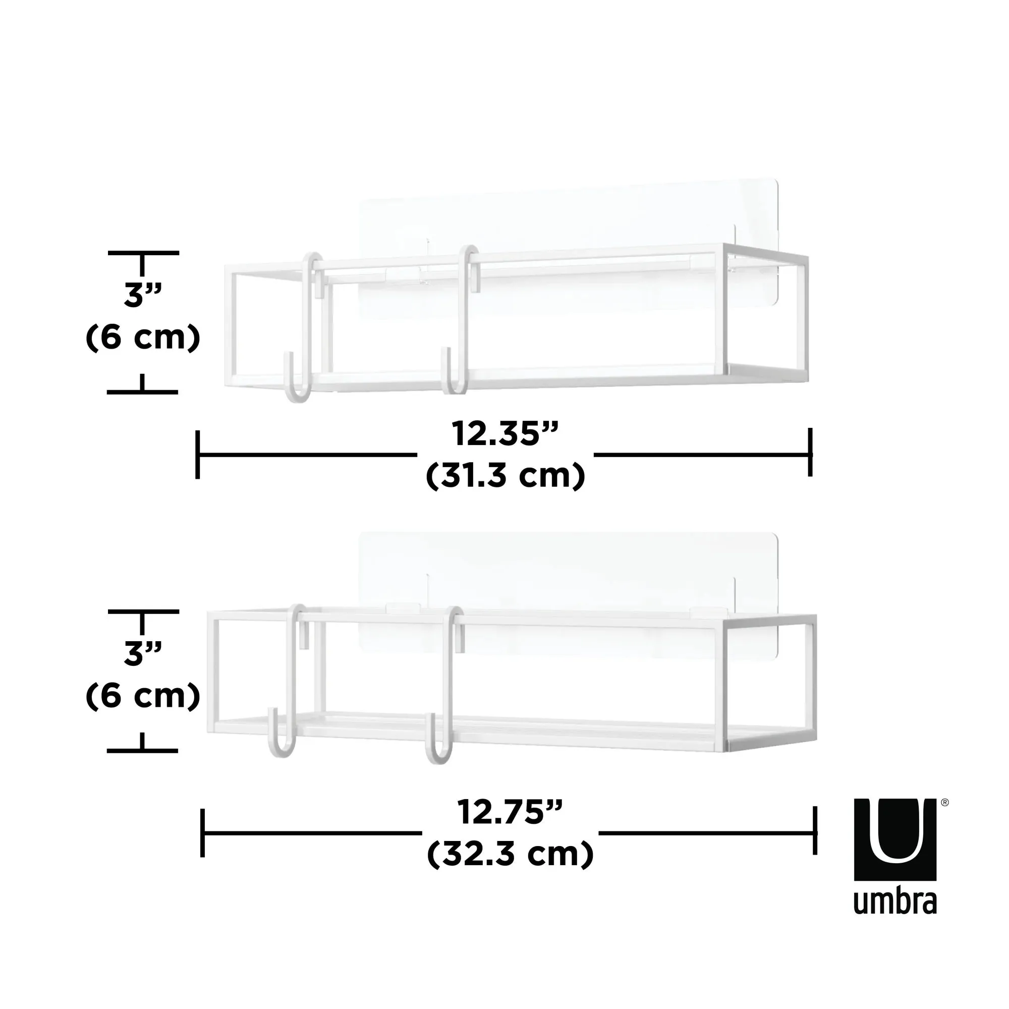 Umbra Cubiko Shower Bin Set 2 - White