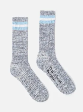 Universal Works Everyday Stripe Sock in Cornish Blue Cotton