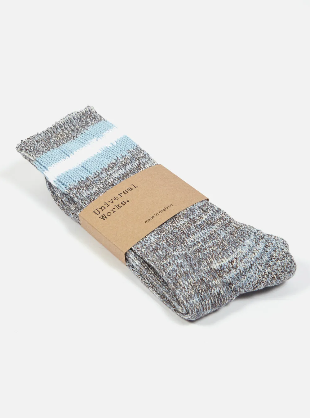 Universal Works Everyday Stripe Sock in Cornish Blue Cotton