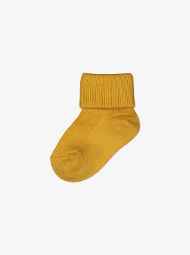 Yellow Merino Wool Baby Socks