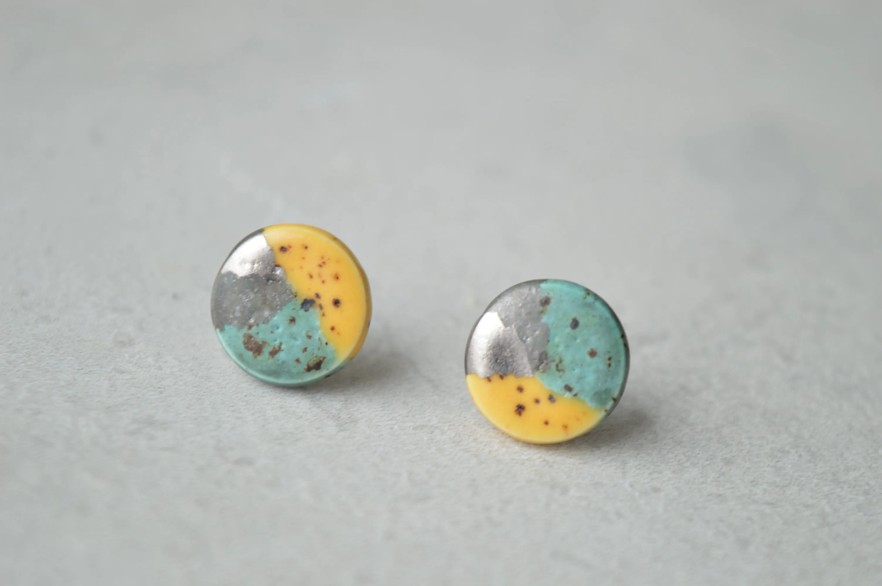 Yellow turquoise earrings
