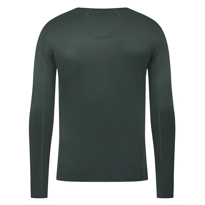 YKYW Men's Cycling Long Sleeve Base Layers Clothing Winter Thermal Fleece Bicycle Undershirt Bike Base Underwear Gray Green